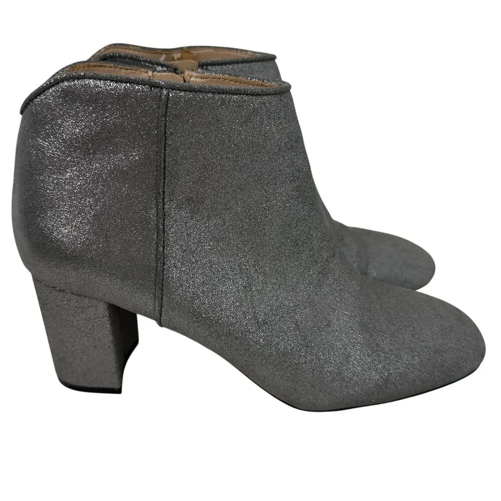 White House Black Market Harper Booties Womens 9.5M Silver Glitter